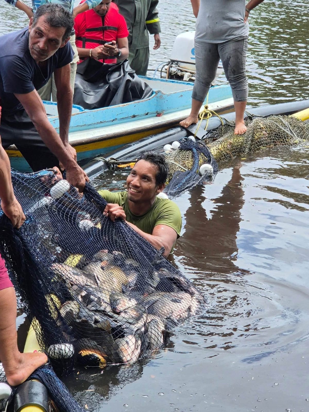 Fish Cage Project: Bethany’s first harvest produces 134.5 pounds of Tambaqui