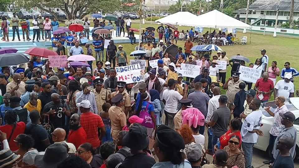 A scene from the protest